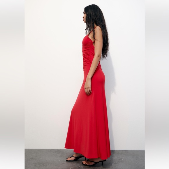 Zara Red Backless Dress - Picture 3 of 7